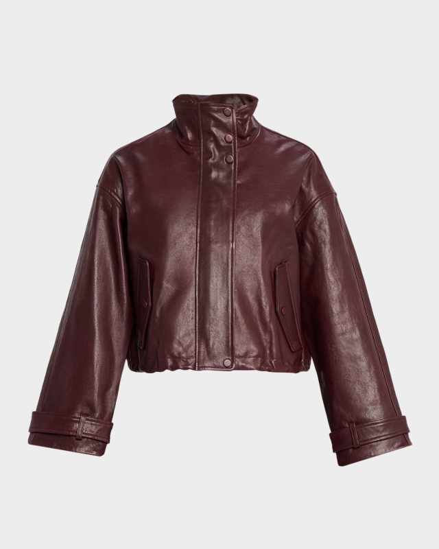 Bateman Cropped Leather Jacket